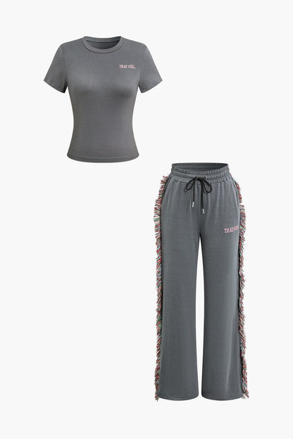 Jade Freizeit-Outfit mit Fransen-Design - BerlinGlamour