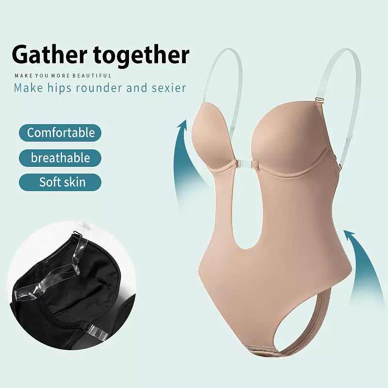 BerlinGlamour | Körperformender V-Ausschnitt Bodysuit Frauen