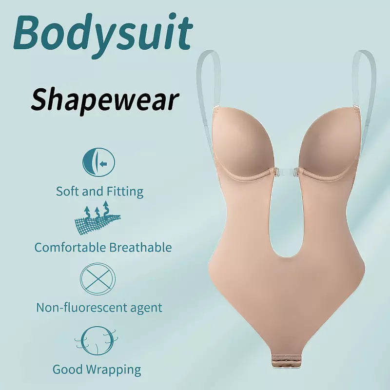 BerlinGlamour | Körperformender V-Ausschnitt Bodysuit Frauen - BerlinGlamour