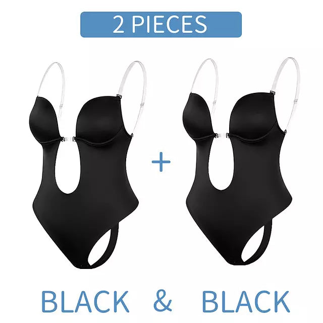 BerlinGlamour | Körperformender V-Ausschnitt Bodysuit Frauen