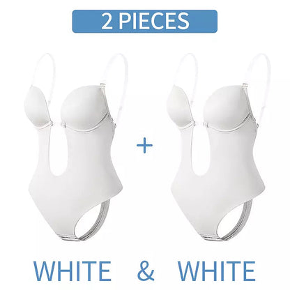 BerlinGlamour | Körperformender V-Ausschnitt Bodysuit Frauen