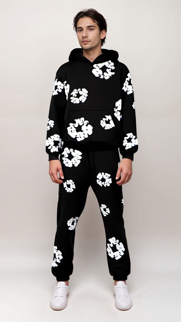 Herren Tracksuit Blumenmuster Sportlich - BerlinGlamour