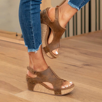 Leder-Sandalen Bequem Sommer Schuhe Damen