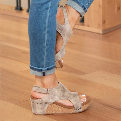 Leder-Sandalen Bequem Sommer Schuhe Damen