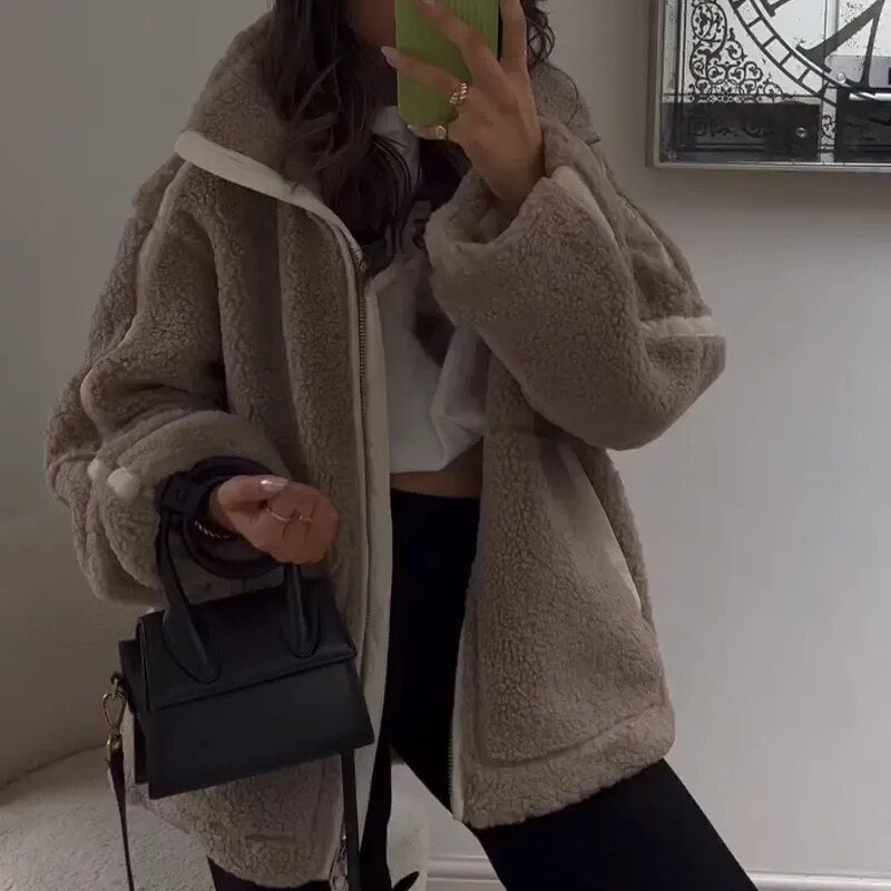 Lässiger Wintermantel Schwarz Modern