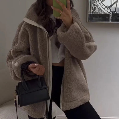Lässiger Wintermantel Schwarz Modern