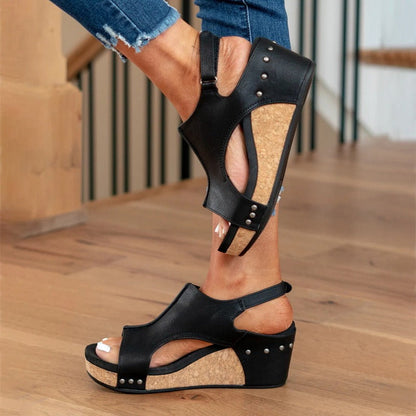 Leder-Sandalen Bequem Sommer Schuhe Damen