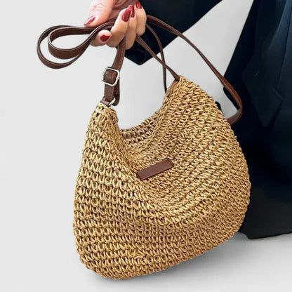 Damen Schultertasche Leder Natürlich Elegант