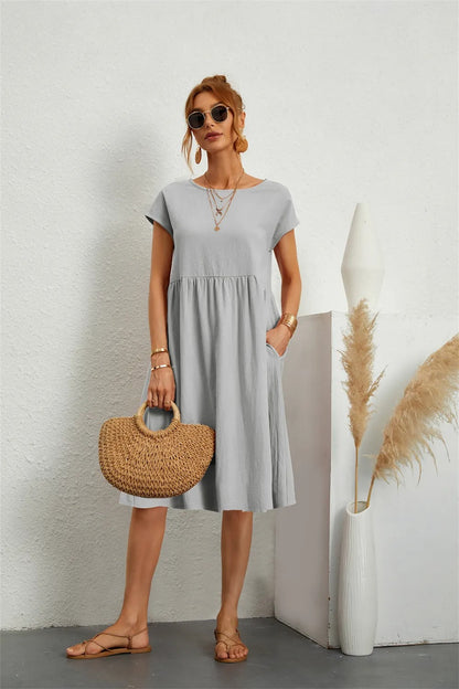 Sommerkleid Frauen Leicht Rosa Elegant