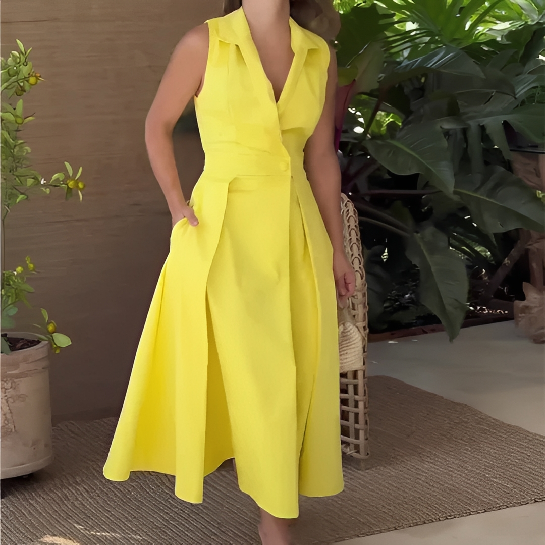 Elegantes Damenkleid V-Ausschnitt Damenkleid Modern