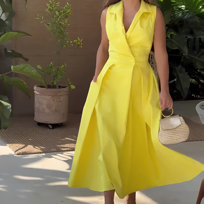 Elegantes Damenkleid V-Ausschnitt Damenkleid Modern