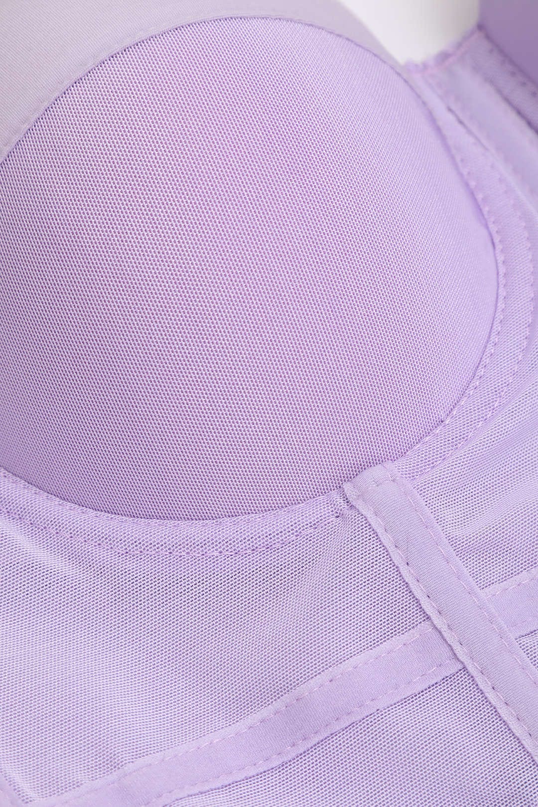 Bustier-Top Figurbetont Mit Bügel-Cups und Mesh-Struktur