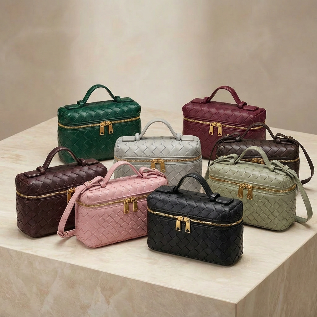Geflochtene Crossbody Tasche Goldene Details Frauen - BerlinGlamour