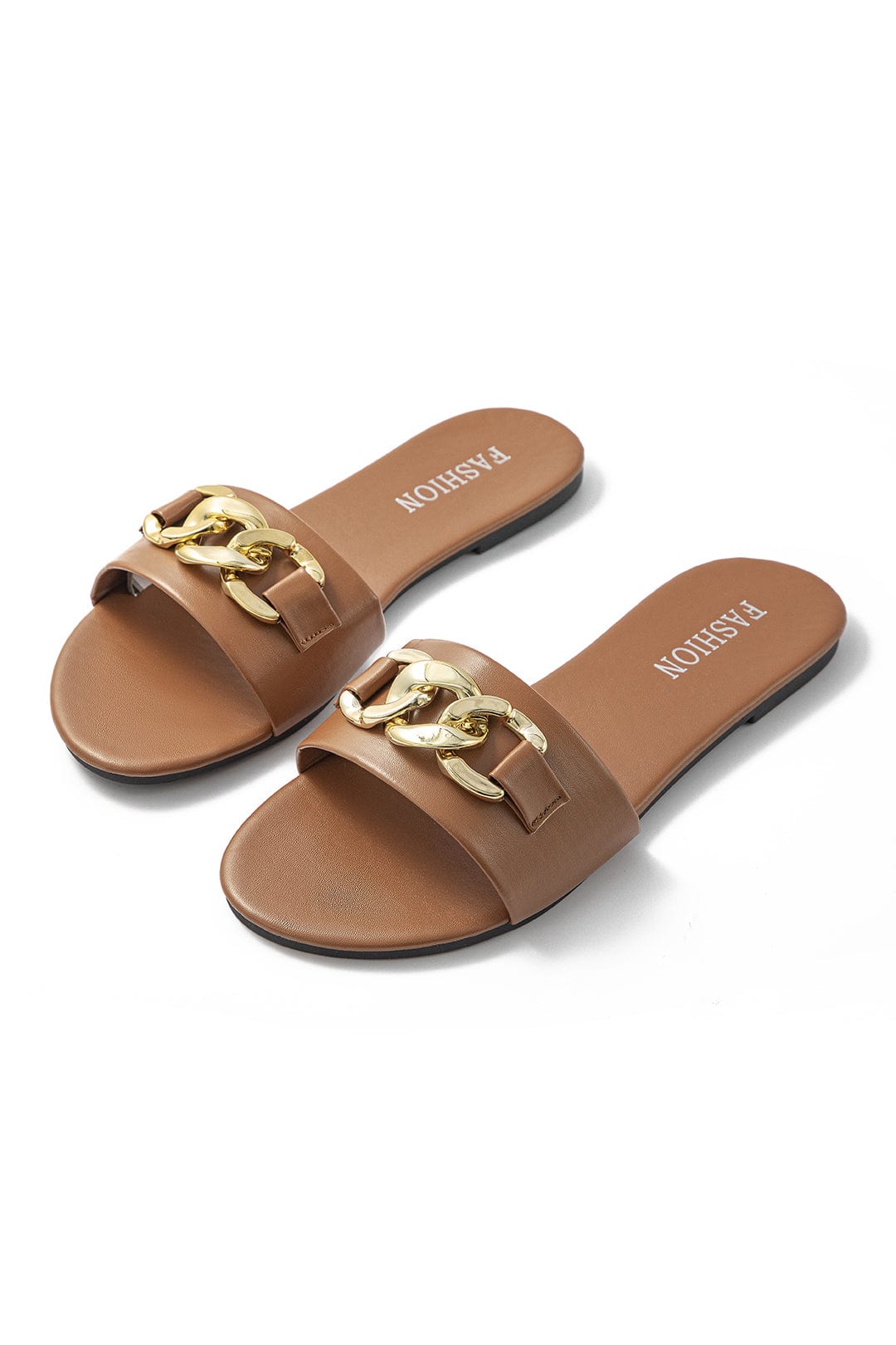 Sommer Slides Gold Kette Elegante Sandalen - BerlinGlamour