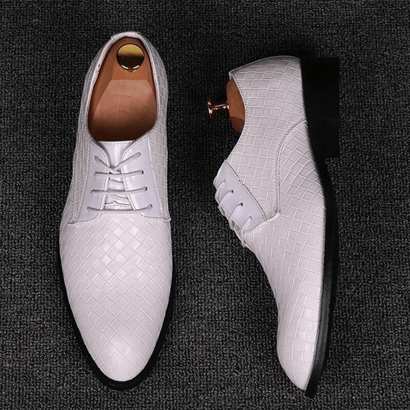 Herren Leder Schuhe Formell Schnürschuhe Schwarz Elegant