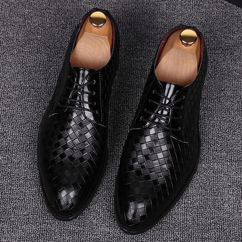 Herren Leder Schuhe Formell Schnürschuhe Schwarz Elegant - BerlinGlamour