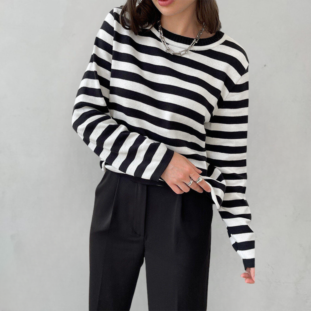 Elegantes T-Shirt Streifen Sommer Leicht