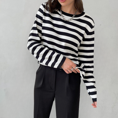 Elegantes T-Shirt Streifen Sommer Leicht
