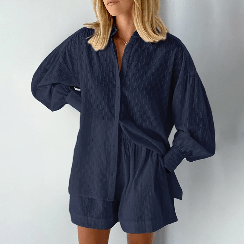 Sommer Set Damen Luftig Baumwoll Oversized