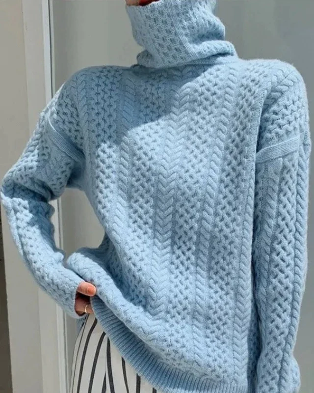 Weicher Strickpullover Rollkragen Warm Chunky