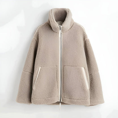 Teddy Fleece Jacke Damen Weich Warm Winter