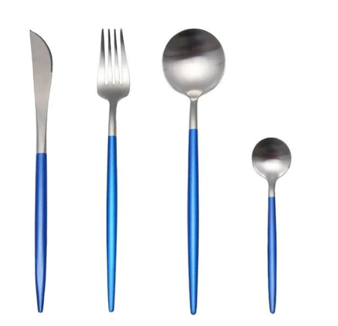 Edelstahl Besteck Set 24 Teile Gold Silber Luxus