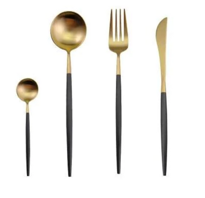 Edelstahl Besteck Set 24 Teile Gold Silber Luxus