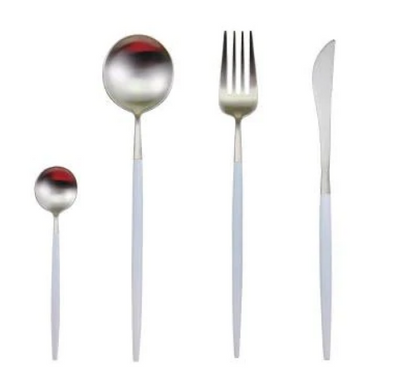 Edelstahl Besteck Set 24 Teile Gold Silber Luxus