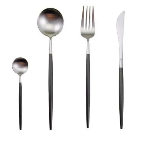 Edelstahl Besteck Set 24 Teile Gold Silber Luxus