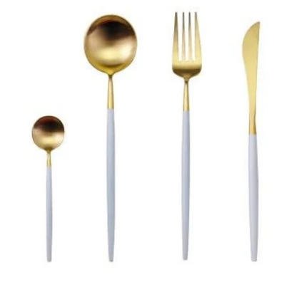 Edelstahl Besteck Set 24 Teile Gold Silber Luxus