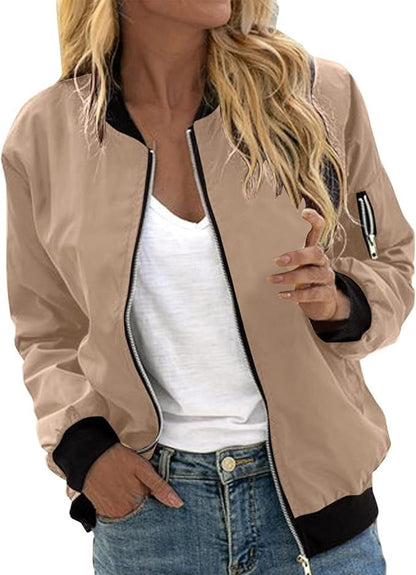 Bomberjacke Damen Blumenmuster Trendy Sommer