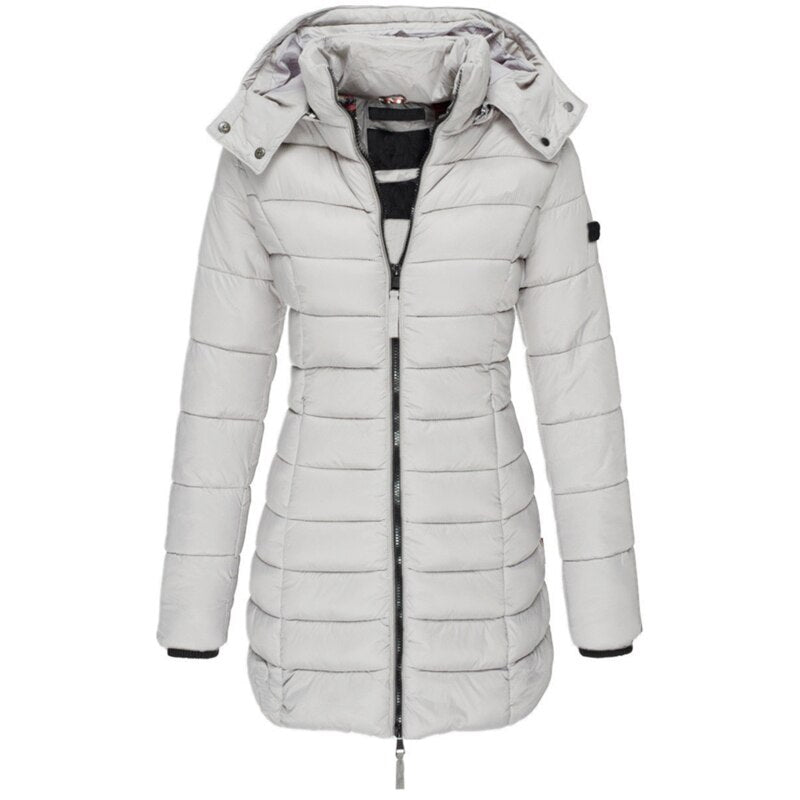 Daunenjacke Warm mit Kapuze und Reißverschluss