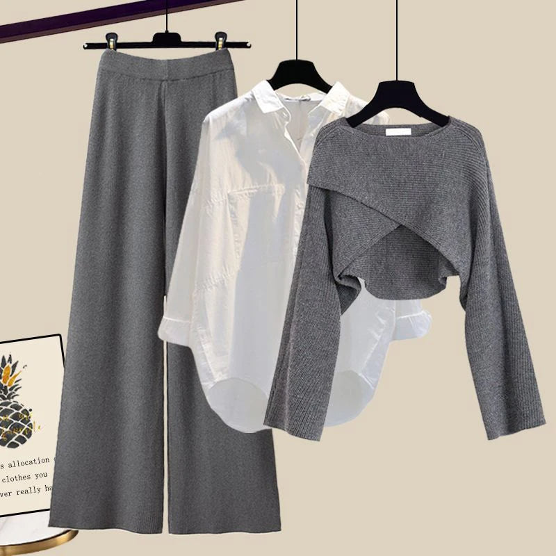 Weiches Drei-Teile-Set mit Langen Ärmeln Damen - BerlinGlamour