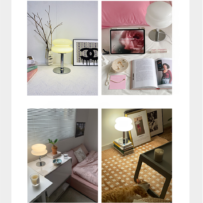 Moderne Glas Tischlampe LED Dimmbar Schlafzimmer