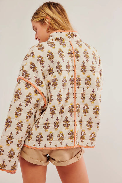 Damen Übergangsjacke Steppjacke mit Print Damenjacke