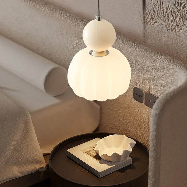 Elegante Art Deco Pendelleuchte Creme Modern