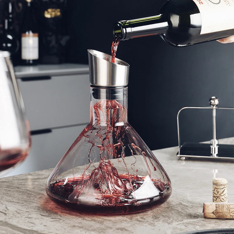 Weindekanter 1500ml Edelstahl Belüftung Modern