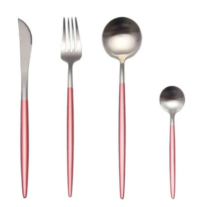 Edelstahl Besteck Set 24 Teile Gold Silber Luxus
