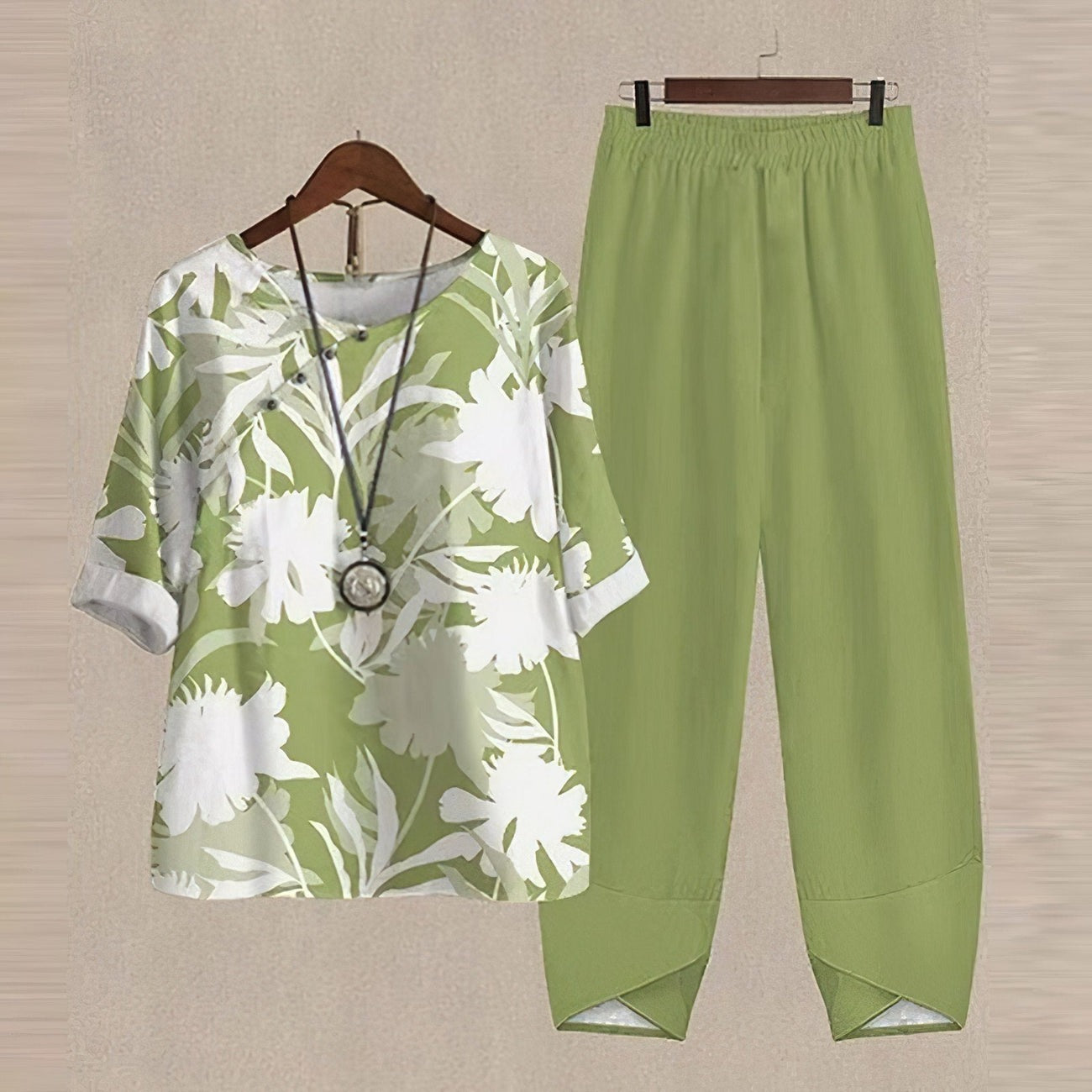 Damen Set Zweiteilig mit Schmetterlingsmuster Elegantes