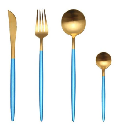 Edelstahl Besteck Set 24 Teile Gold Silber Luxus