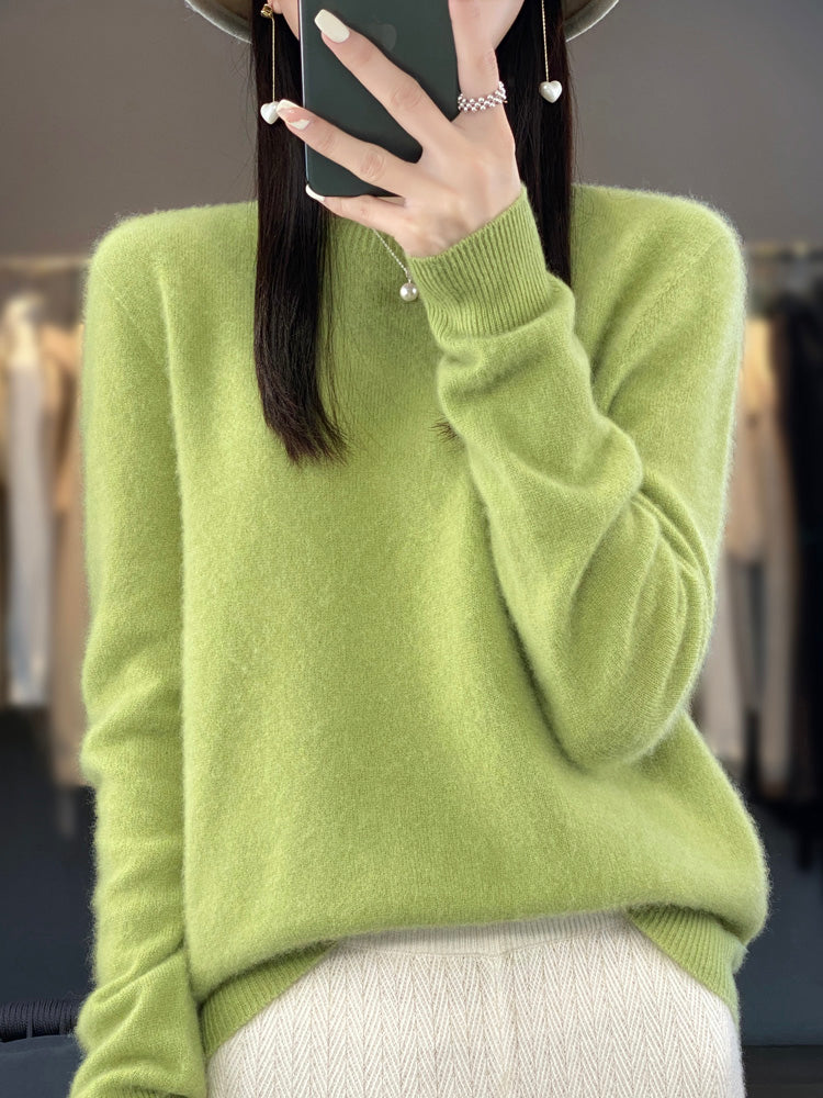 Damen Strickpullover Klassisch Langarm Elegannt