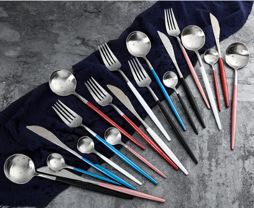 Edelstahl Besteck Set 24 Teile Gold Silber Luxus