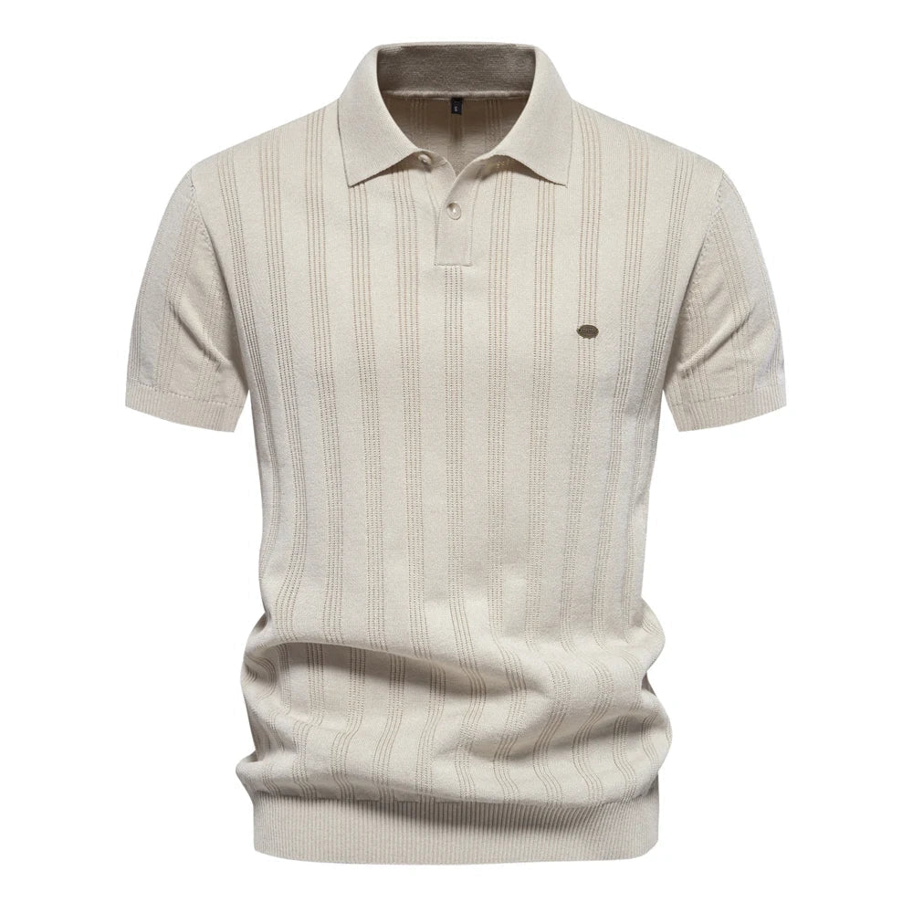 Poloshirt Streifenmuster Gestrickt Modern - BerlinGlamour