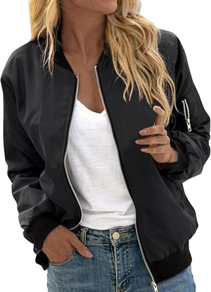 Bomberjacke Damen Blumenmuster Trendy Sommer