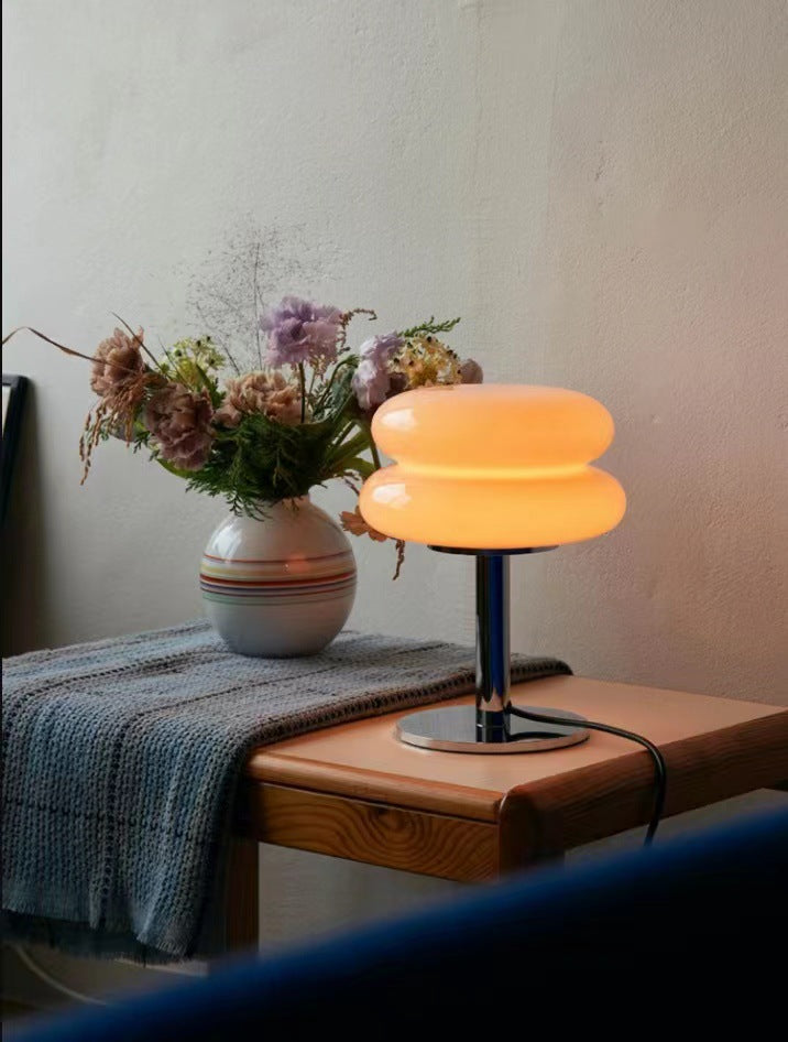 Moderne Glas Tischlampe LED Dimmbar Schlafzimmer