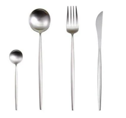 Edelstahl Besteck Set 24 Teile Gold Silber Luxus