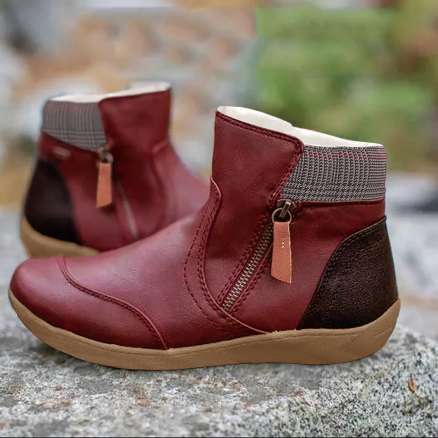 Orthopädische Lederstiefel Wasserdicht Damenschuhe