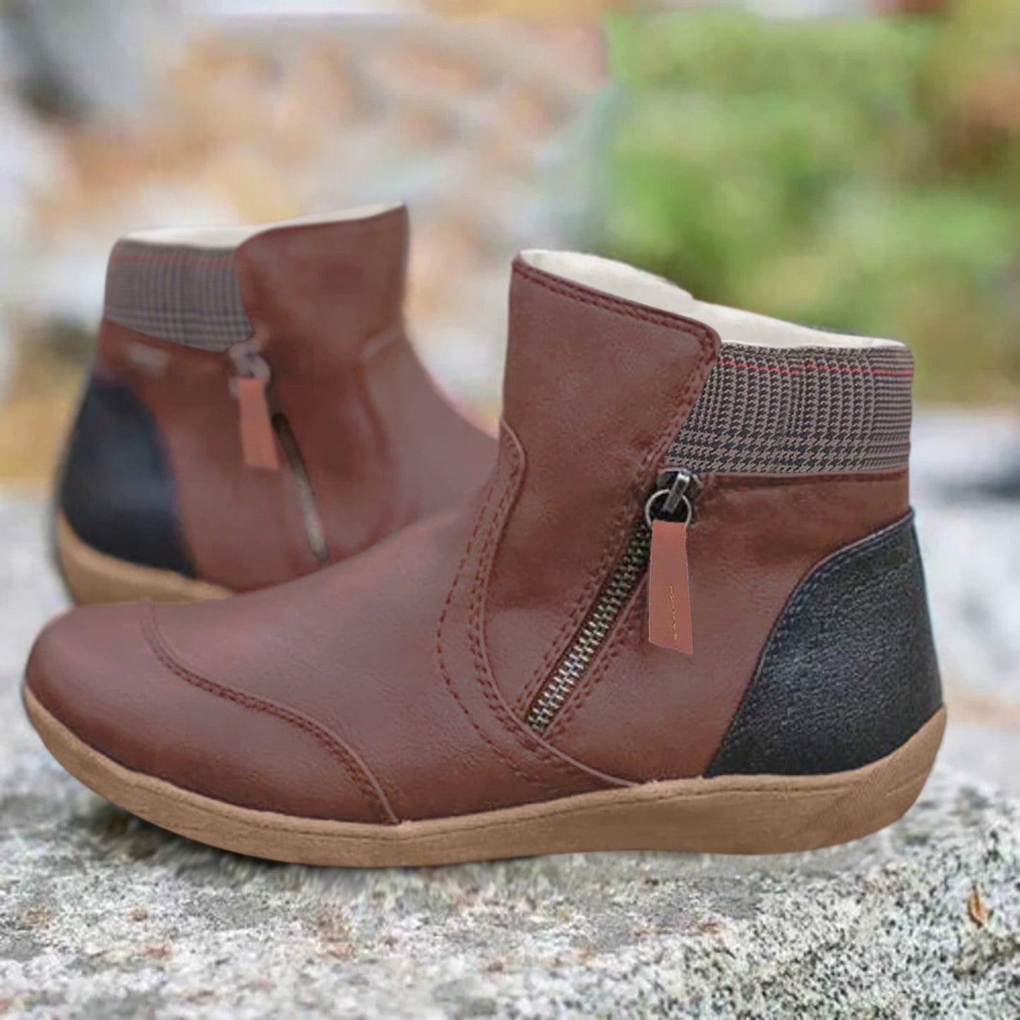 Orthopädische Lederstiefel Wasserdicht Damenschuhe