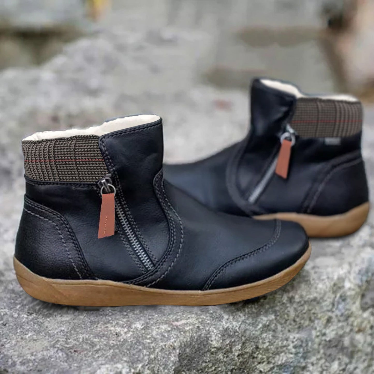Orthopädische Lederstiefel Wasserdicht Damen Herren Stiefel