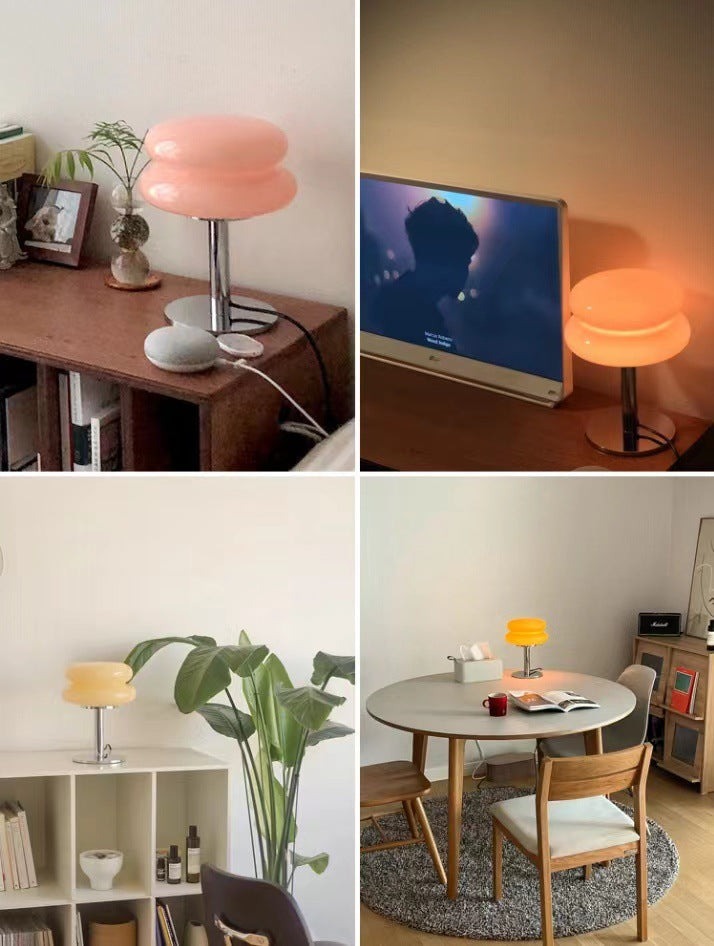 Moderne Glas Tischlampe LED Dimmbar Schlafzimmer